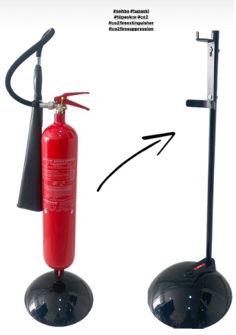 Siyah Ayaklık - 6 kg Yangın Söndürücü Kuru Kimyevi Tozlu Yangın Tüpü İçin - Görsel 4